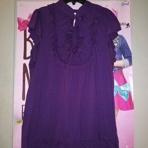 Heart Soul Purple ruffle Shirt